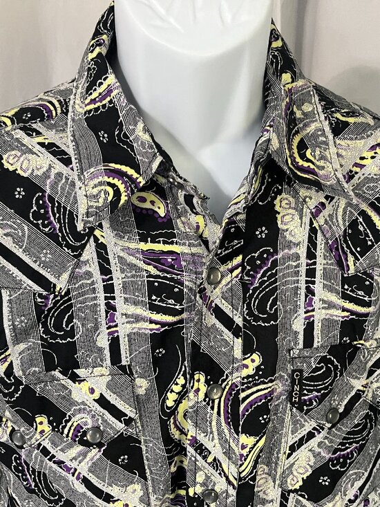 Cinch Other - 🤠 Cinch Men’s Small S White Purple Yellow Modern Fit Long Sleeve Cowboy Shirt